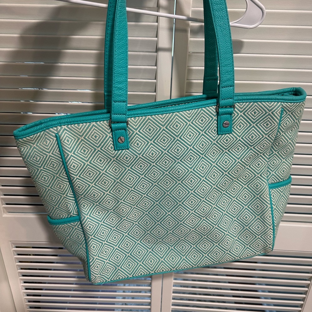 Thirty-One Gifts Stylish Teal Cindy Tote Bag